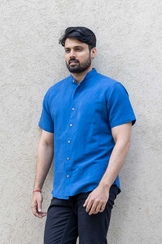 Breeze - Handloom Shirt Relaxed Fit - Air Blue