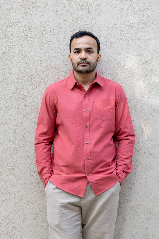 Essential - Everyday Handloom Shirt - Brick Red