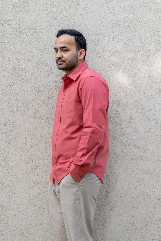 Essential - Everyday Handloom Shirt - Brick Red