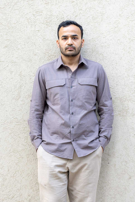 Explorer - Handloom Shirt  4 pocket Utility - Grey