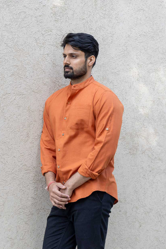 Modernist - Handloom Shirt Traditional - Rust Orange