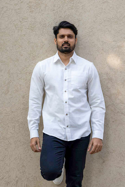 Essential - Everyday Handloom Shirt - White